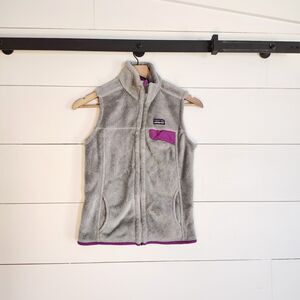 Patagonia Re-Tool Fleece Vest Womens XS Grey & Purple Full Zip Outdoors Gorpcore